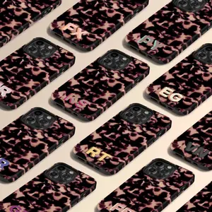 Personalised Bottom Initial iPhone 17 Air Case, Custom Tortoiseshell Tort Case for iPhone 16 Pro Max, 15 Plus, 14, 13 Mini, 12, 11,X/XS, XR gift for her men's cool gadgets iphone 17 pro max cases girls