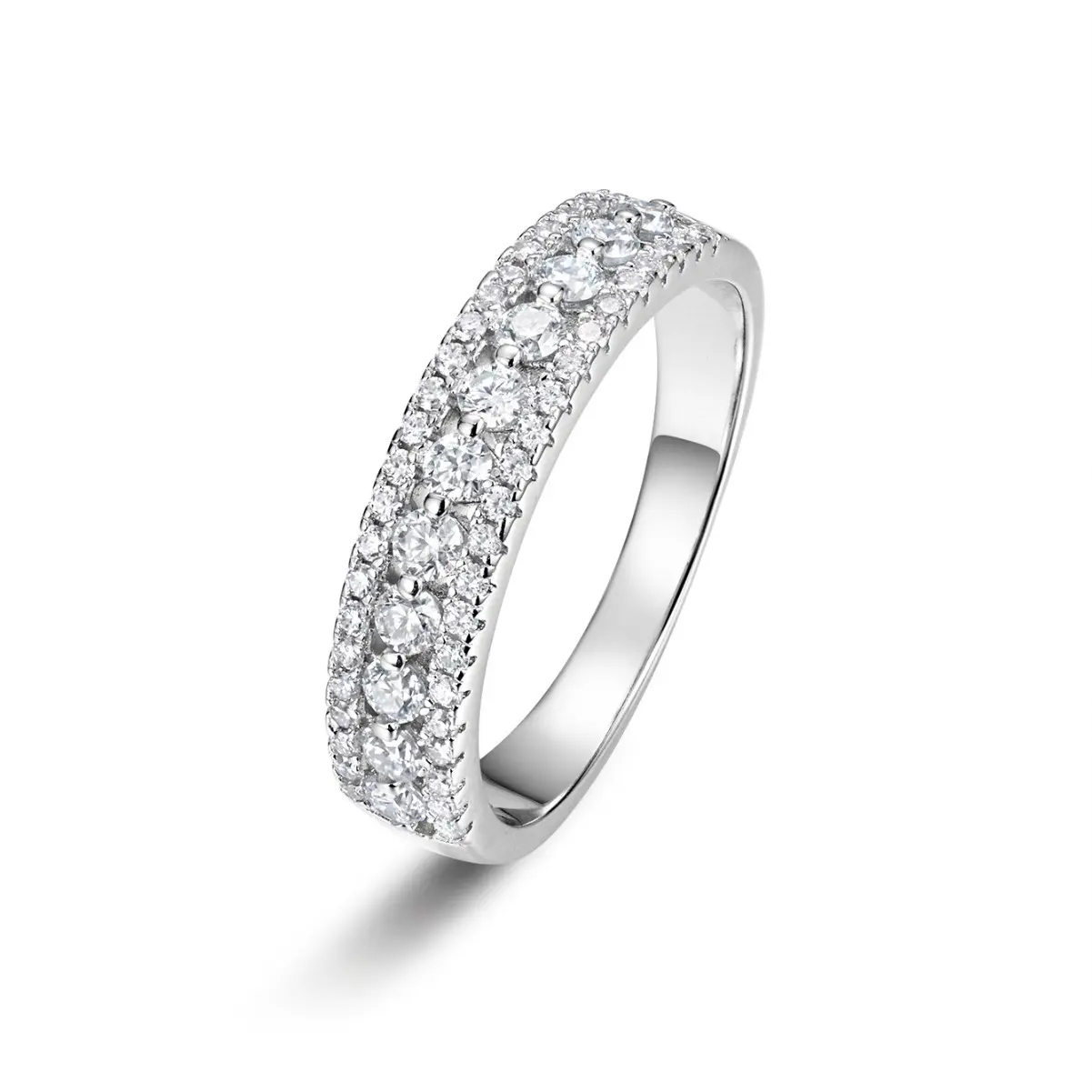S925 Silver Full Paved Moissanite Multi-Stone Ring | Luxury Women’s Jewelry