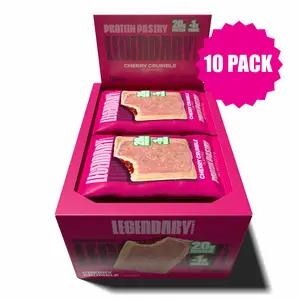 Legendary foods Cherry Crumble Protein Pastry Glazed Chocolate Donut Fruitcake 20g Protein 180 Calories Gluten Free Keto Friendly - 10 pack