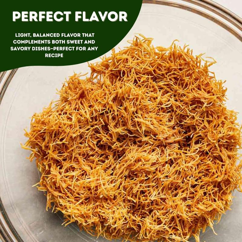 Kataifi Shredded Fillo Dough Roasted Bulk 1.1lb (.5kg) | Baked Dried Knafeh Dough For Dubai Chocolate Bar Crispy Kunafa | Ready to Use Chopped Kadayif Crunch Pastries Dessert