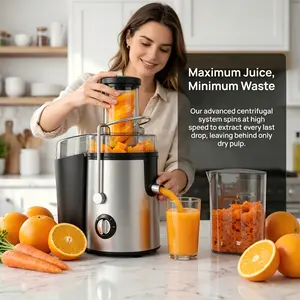 2026 Summer Stainless Steel Centrifugal Rotary Juicer - BPA-Free, Large-Diameter Feed Opening, Easy-to-Clean, Suitable for Fruit & Vegetable Juices (Black Model)
