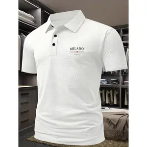 [S314MILANO Men's Polo] S314MILANO Comfortable Print T-Shirt for Middle Eastern Men - Breathable Casual Polo