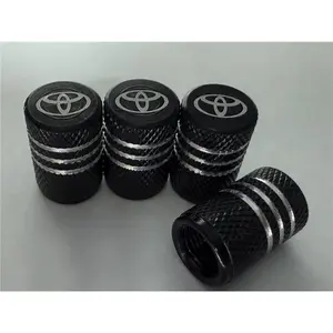 4x Toyota Tire Valve Stem Caps For Car Truck Universal Fitting Black Free Ship