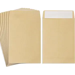 100 Pack  Envelope 3.23"x4.53",Brown  Small Envelopes,Fully sealed seed envelope, Small  Envelopes,Seed Envelopes, Mini Envelope for Office, , School