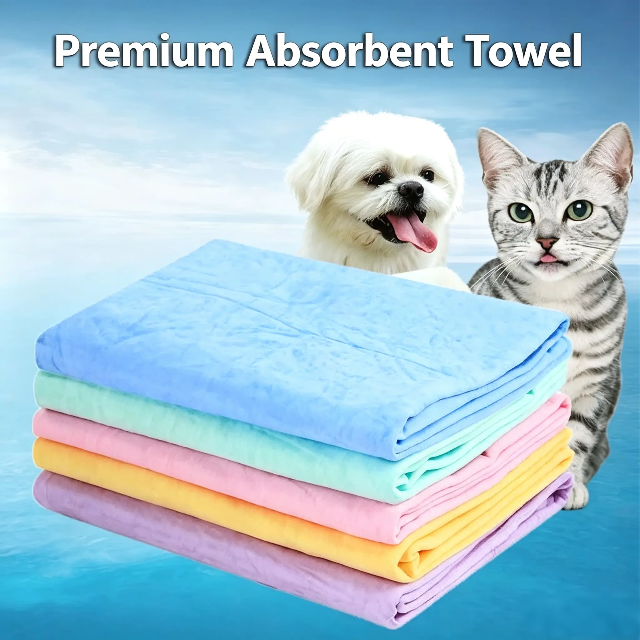 Quick-Dry Pet Absorbent Chamois Towel