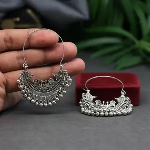 Silver Color Oxidized Earrings
