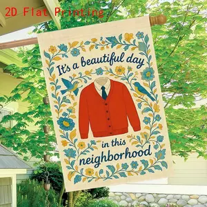 2D Flat Garden Flag It's a Beautiful Day in This Neighborhood Party Outdoor Indoor Home Decoration, Suitable for home, garden, patio, porch ,Holiday，Festival Party Decorations  Garden Flag