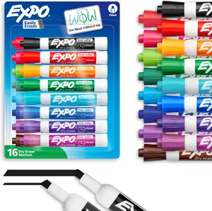 EXPO Dry Erase Markers, Low Odor Ink, Chisel Tip, 16 Count - Whiteboard, Calendar, Organization, Essential Supplies for Office, School, Classroom, Teachers