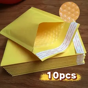 10pcs 11x13cm Kraft Bubble Mailers Paper Bags Postal Bags Eco-Friendly Shipping Packaging Supplies Durable Protective Envelopes