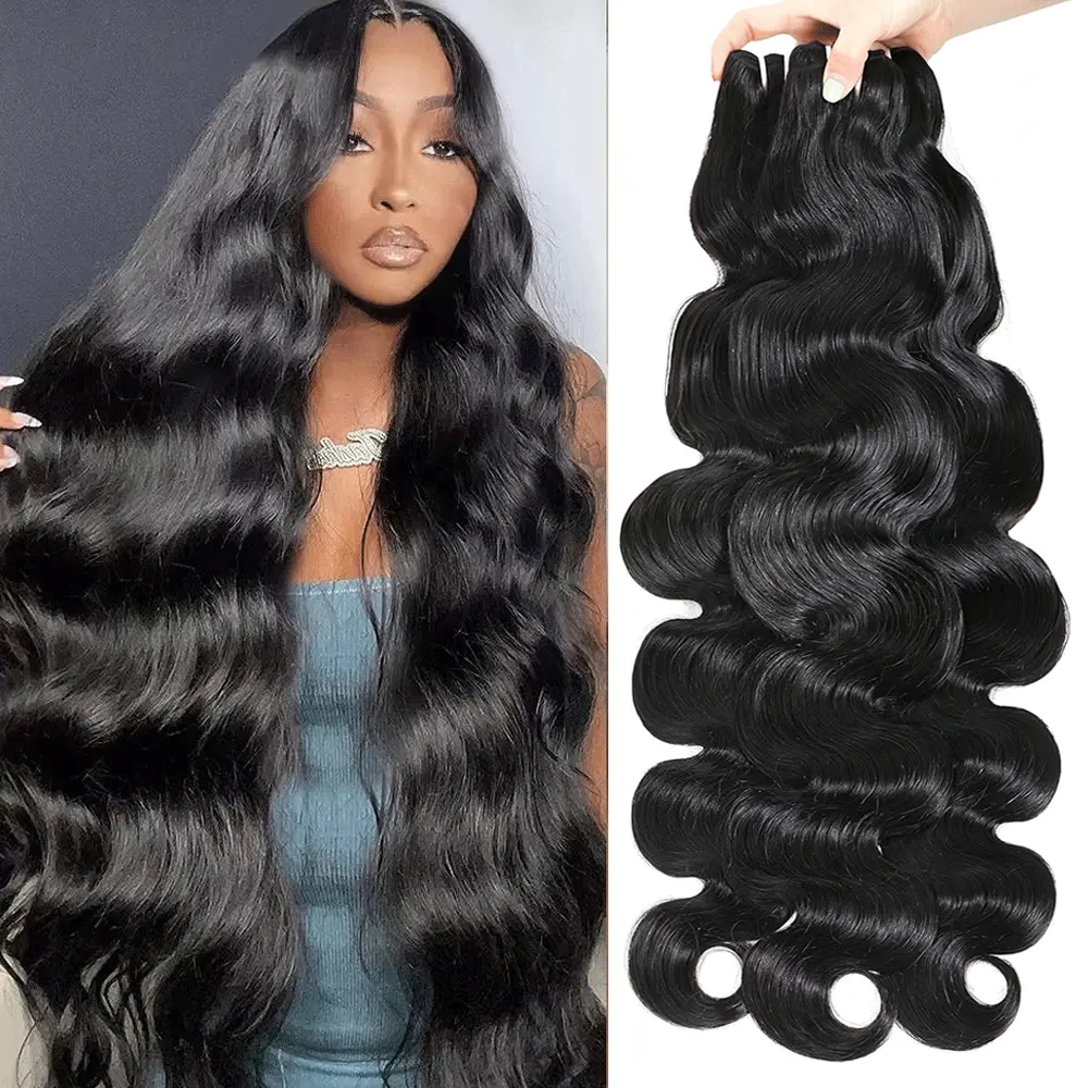 JOPEAR Doule Weft 38 40 Inch Body Wave Bundles 100% Human Hair 3 4 Bundles Brazilian Remy Unprocessed Wavy Bundles Weave Extensions #Summer