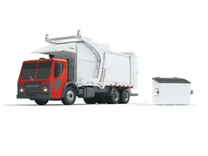 Mack LR w/ McNeilus Meridian Front Load Refuse Truck & Bin w/ Lights and Sounds Plastic 1:25 Scale Model - First Gear 70-0624