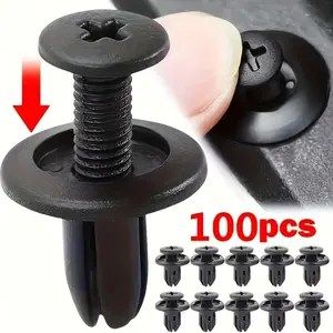 100-Piece Car Fastening Clip Set, Automotive Door Mudguard Rivet Clips, Snap-In Tools, Auto Body Bumper Trim Fixing Accessories