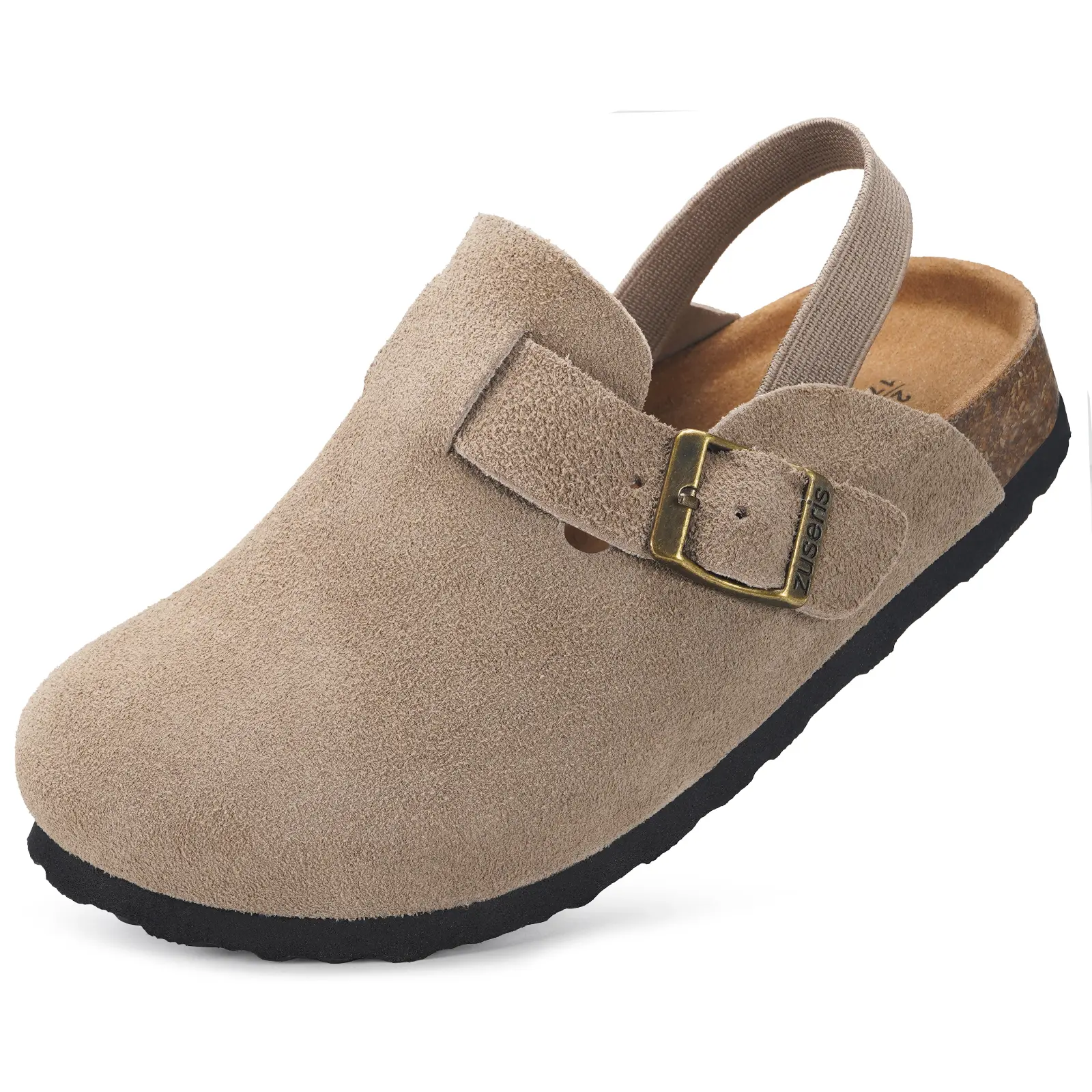 Kids Suede Clogs Toddler Clogs Boys Girls Cork Footbed Sandals Potato Shoes Leather Slip On Mules Adjustable Buckle
