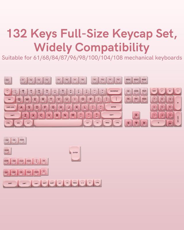 Womier PBT Keycaps, Jelly Keycaps MOA Profile for 61/68/84/87/98/100 Cherry Gateron MX Mechanical Keyboards