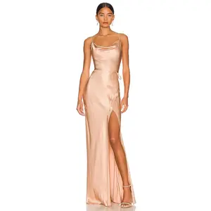 Shona Joy La Lune Bias Cowl Maxi Dress in Desert Rose