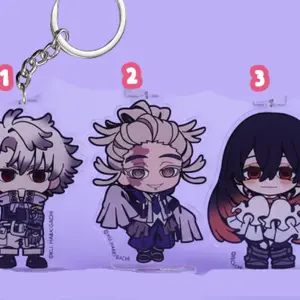 Gachiakuta Rudo, Amo Empool & Tamsy Caines Chibi Acrylic Keychain