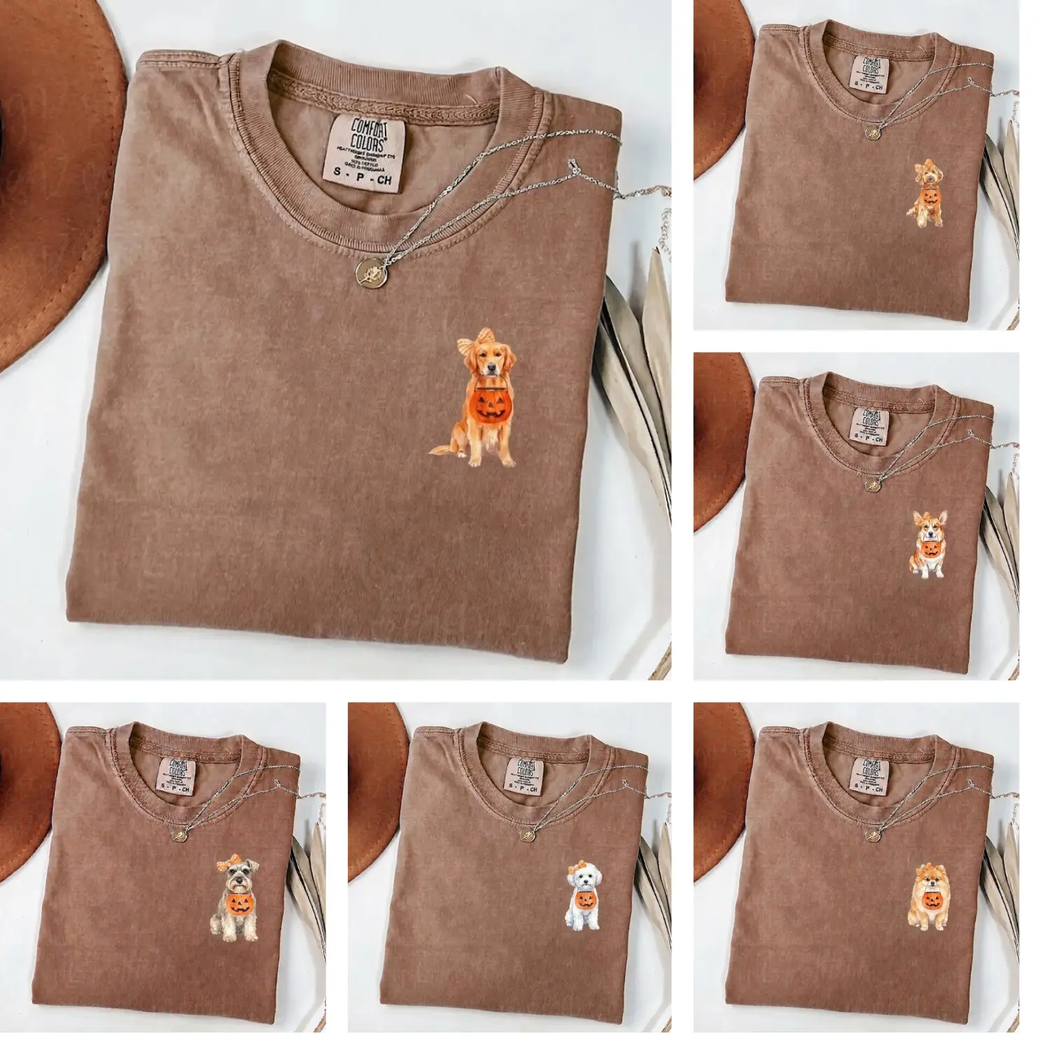 Custom Halloween Dog Shirt | Choose from 30 Dog Breeds | Cute Pocket-Size Pet Lover Tee