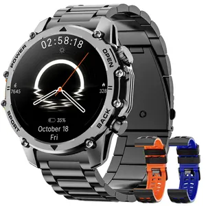 1.52'' Military Smart Watches for Men(Call/Notification),Smart Watch with Two Style Kits,Flashlight,100+Sport Modes/Sleep Monitor/Pedometer, Fitness Tracker Android Phones iPhone Compatible Wearable Smartphone