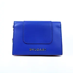 Pre-owned Bvlgari Leather Card Holder Serpenti Forever Blue Card bag BV7 2753631Y XH