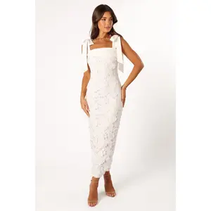 Emersyn Midi Lace Dress - White
