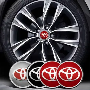 4Pcs 56mm Car Badge Wheel Center Hub Caps Sticker Emblem Decals Accessory For Toyota Corolla Avalon Supra Yaris Prado Prius Rav4