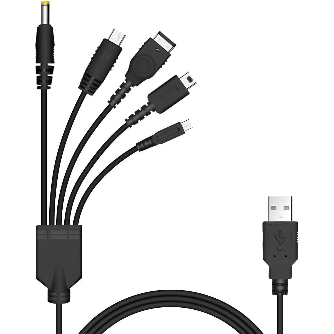 5 in 1 USB Charger Cable Cord for Nintendo NDS Lite/Wii U/New 3DS(XL/LL),3DS(XL/LL),2DS,DSi(XL/LL),NDS/GBA SP(Gameboy Advance sp),PSP 1000 2000 3000