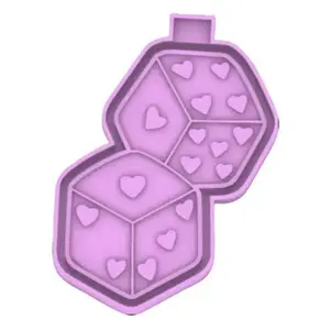 Heart Dice Freshie Mold & 3D Printed Mold Housing Option