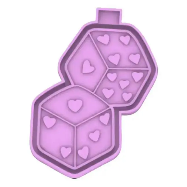 Heart Dice Freshie Mold & 3D Printed Mold Housing Option