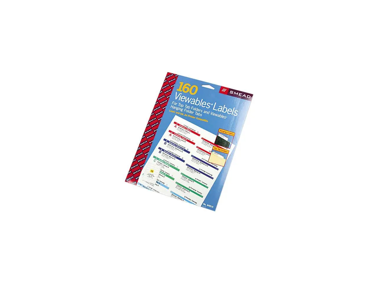 Smead 64915 Viewables Color Labeling System, Label Pack Refill, 3 1/2 Inch, White, 160/Pack