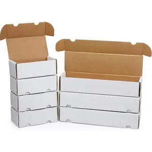 Storage Box Variety Pack for Trading Cards |   Holds 400 and 800 Standard Cards |   200 lb. Test Strength |   Durable White Corrugated Cardboard for Pokemon, MTG, Sports, TCG |   4-Pack & 3-Pack Boxes