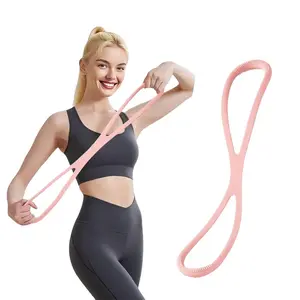 Figure 8 Resistance Silicone Tension Band with Handles for Women/Men, Fitness Band for Yoga Stretching Exercise, Suitable for Home/Gym Workout, Workout Straps