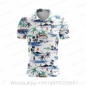 Golf Summer Wear Men Football Baseball Golf Course Sports Quick Dry Polo Shirt Classic Print Fashion Streetwear Clothing Shirt
