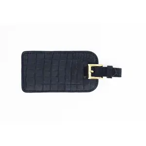 Luggage Tag/Navy Embossed
