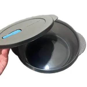 Container Color Black Same Color Lid with Blue Opening Valve Durable Solid Plastic Insulated Lunch Compartment Airtight Meal Prep Kitchen