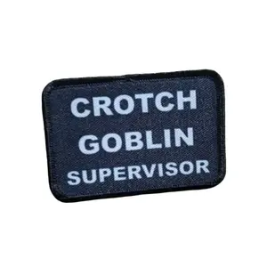 Crotch goblin supervisor sahm boy mom toddler meme 2"x3" morale patch with hook and loop backing