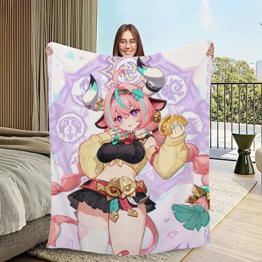 warm comfort soft Varesa plush blanket for sofa living room office NEW bedroom travel Genshin Impact gift single-sided printed