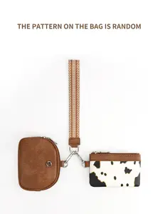 Women's Fashionable Cow Print Zipper Wristlet Wallet, Casual Versatile Waterproof Wallet with Detachable Keychain, Trendy All-match Short Wallet for Daily Use, Zipper Wallet Design