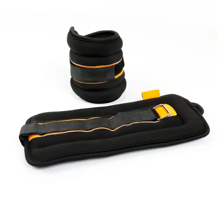 5lb Pair Ankle & Wrist Weights 2pcs Each One is 2.5LBS Adjustable Strap No Warranty Black with Yellow Trim
