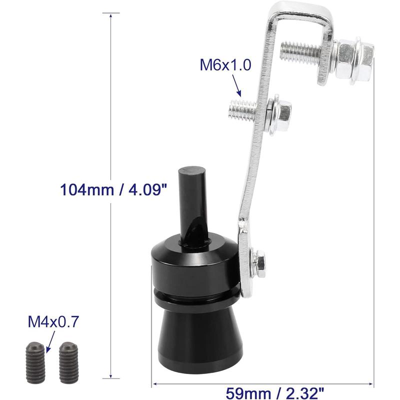 2pcs M Size Aluminum Alloy Universal Turbo Sound Exhaust Muffler Pipe Whistle Car Roar Maker Black