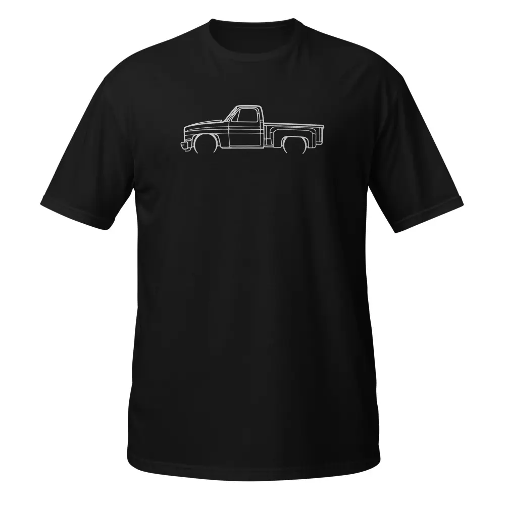 Men's 1987 C10 Pickup Stepside Graphic Print T-Shirt - Ring-Spun Softstyle Cotton, Short Sleeve, Crew Neck, Classic Fit, Double Stitch, Shoulder Tape, 3XL, Casual Top for Car Lovers, Birthday Gift For Him