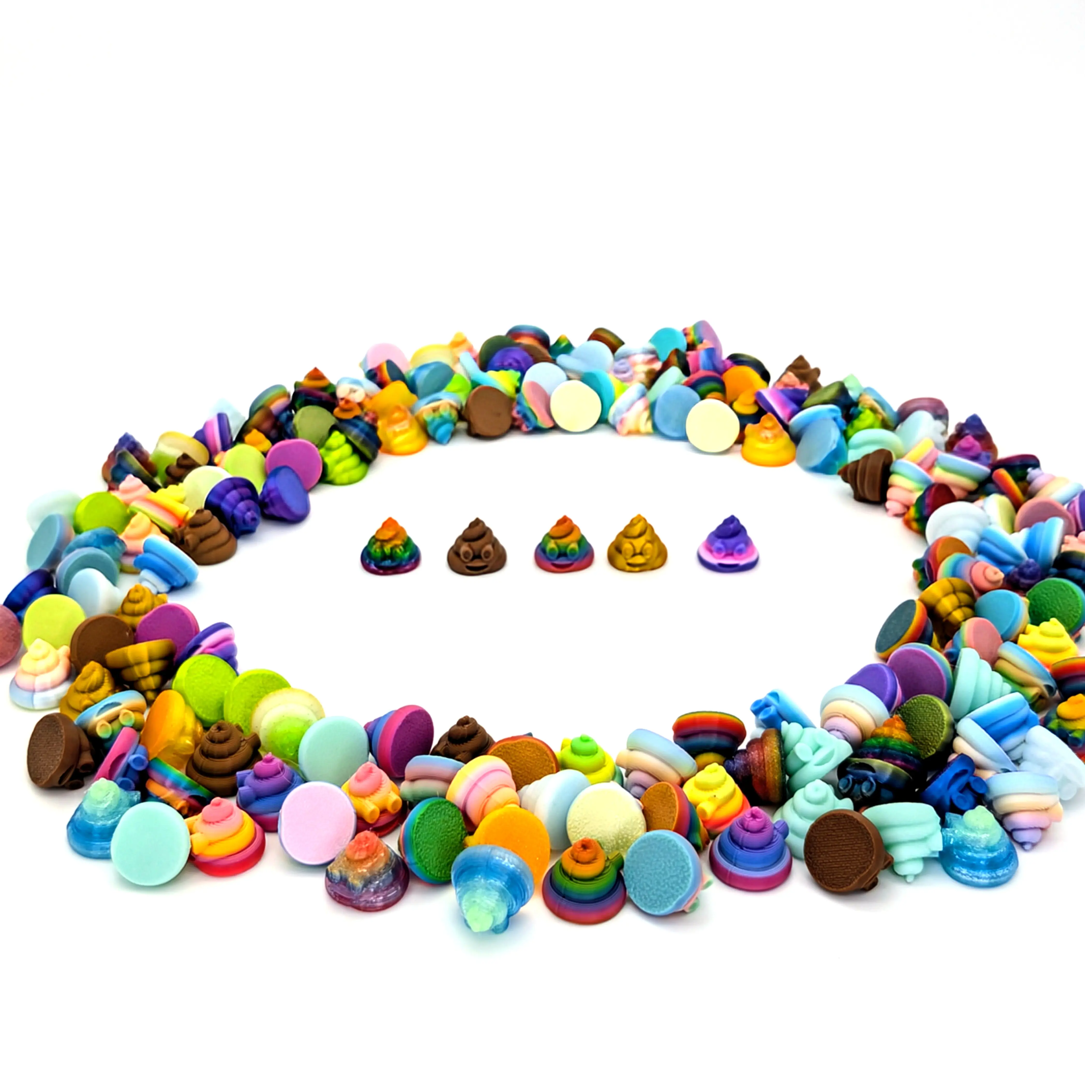 Tiny Poop Emoji - Miniature Poop Emoji Figurines - Poop-tastic Charm - 100 Randomly Selected Decor Gift Ornaments