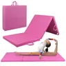 AnswerE 6x2ft Tri-Fold Foam Training Mat - 2in Wipe-Clean PU Leather Top, Sweat-Resistant Surface, 2in Foam Softens Hard Landings, Portable with Carrying Handle for Home Gym Floor Equipment