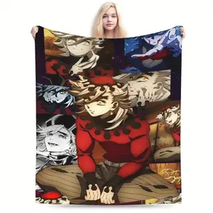 Douma themed printed flannel blanket, soft and comfortable, suitable for all seasons, suitable for home, office and sofa, a great gift for festivals,Cloud-like touch