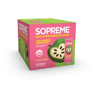 SOPREME® Soursop Juice Drink, Natural Graviola, Gut Health, Organic Soursop Juice with Pulp, Rich Antioxidant Drink