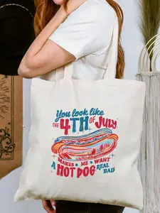 You Look Like the 4th of July Hot Dog Cotton Canvas Tote Bag