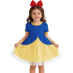 Haloumoning Toddler Baby Girl Tutu Dress Little Kids Cute Short Sleeve Ruffle Party Dresses 9M-8Y