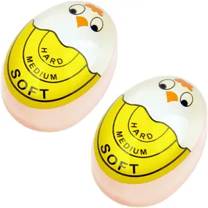 Egg Timer  Hard & Soft Boiled Color Changing  Tells When Eggs are Ready (Yellow 2 count)