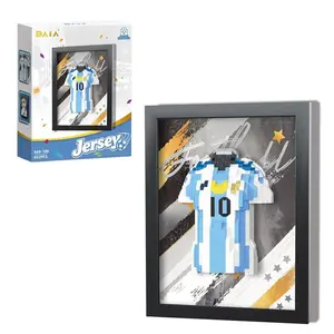 Football Star Building Blocks Toy, Number 10 Jersey Set, Creative Desktop Decoration, Soccer Fan Collection, Holiday Gift, Birthday Present