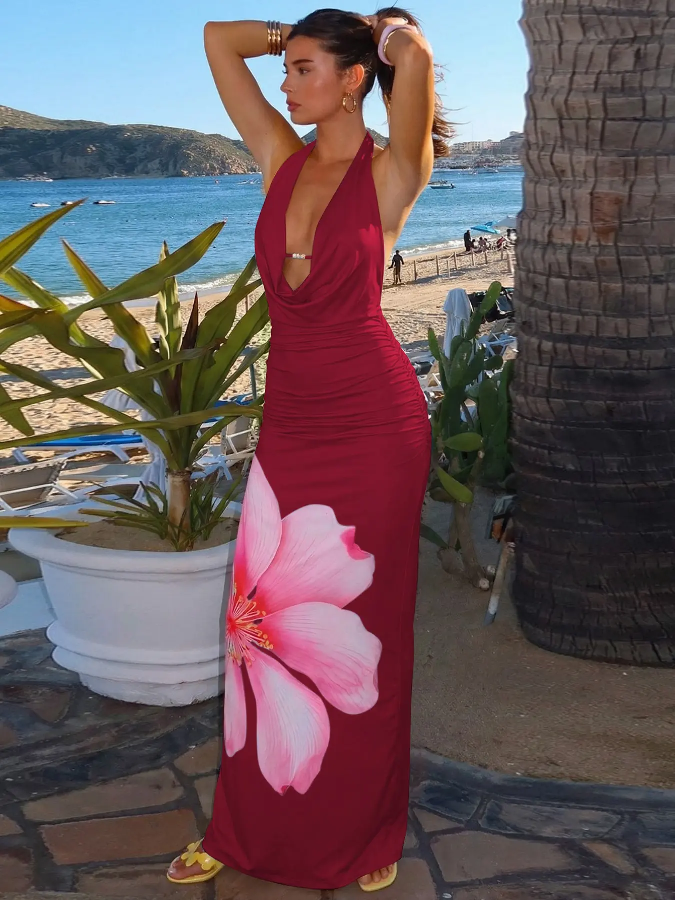 halter slip maxi dress Damsel Reverse Halter Maxi Dress Baby Blue
