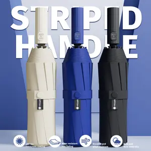 Auto Open Close Large Umbrella, Premium Windproof Waterproof Umbrella, 2-in-1 Rain & Sun Protection Parasol for Family Outings & Outdoor Activities